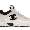 Chanel Low Top Trainer Suede White Black