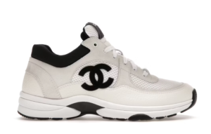 Chanel Low Top Trainer Suede White Black