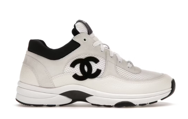 Chanel Low Top Trainer Suede White Black