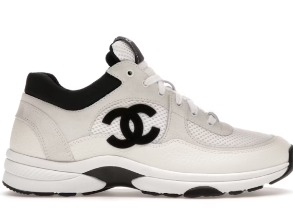 Chanel Low Top Trainer Suede White Black
