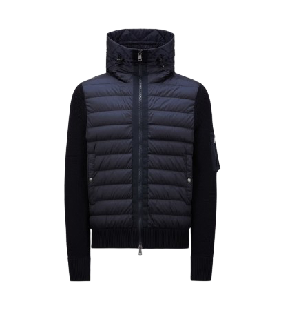 Moncler PADDED WOOL HOODIE - Navy blue