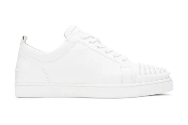 Christian Louboutin Louis Junior Spikes Flat Calf 'White'