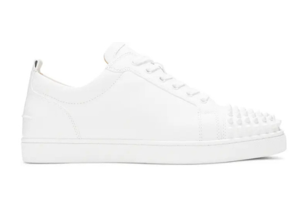 Christian Louboutin Louis Junior Spikes Flat Calf 'White'