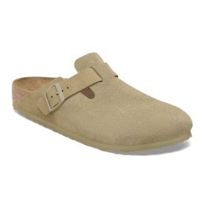 Birkenstock Boston Suede "Faded Khaki"