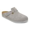 Birkenstock Boston Suede  "Stone Coin"