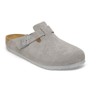 Birkenstock Boston Suede  "Stone Coin"