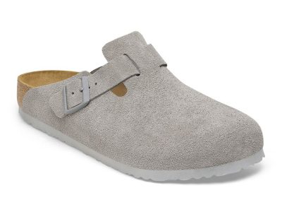 1027688 (2) Birkenstock Boston Suede  "Stone Coin"