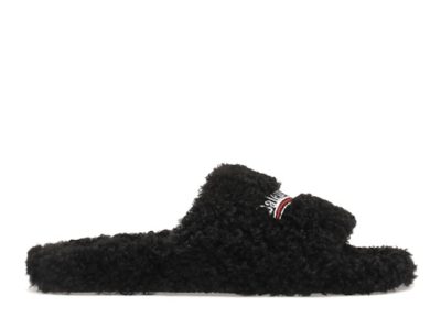 Balenciaga Furry Slide Black