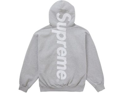 Supreme Satin Applique Hooded Sweatshirt "Grey"