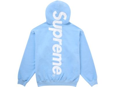 Supreme Satin Applique Hooded Sweatshirt "Light Blue"