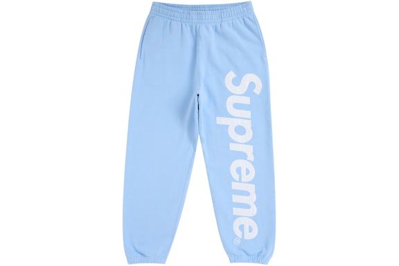 Supreme Satin Applique Sweatpant"Light Blue"